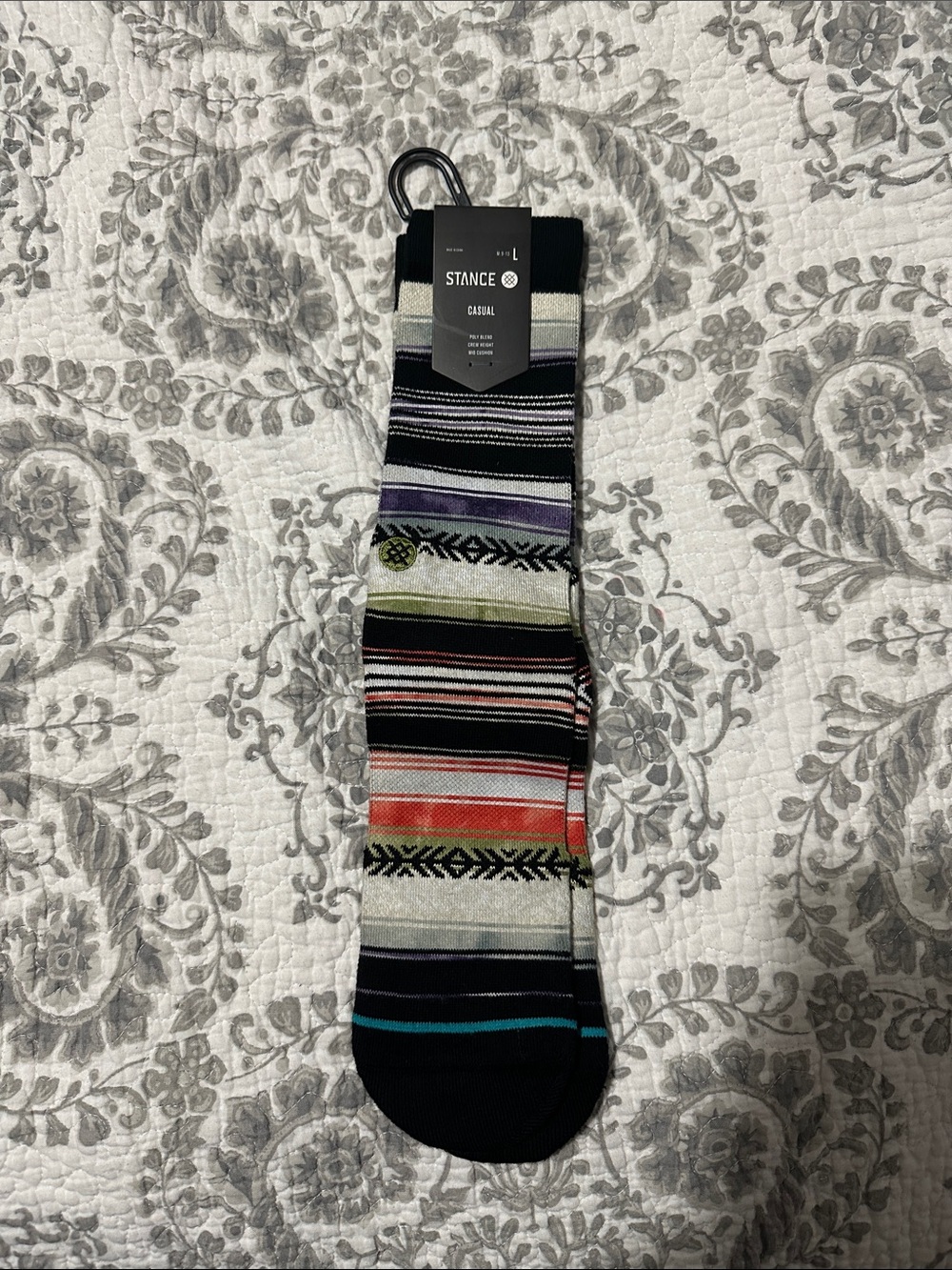 Stance Men's Black Multicolor Striped Casual Socks NEW WITH TAGS